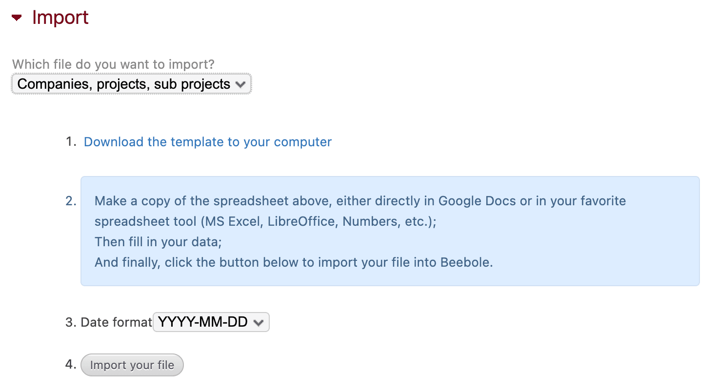 Import data