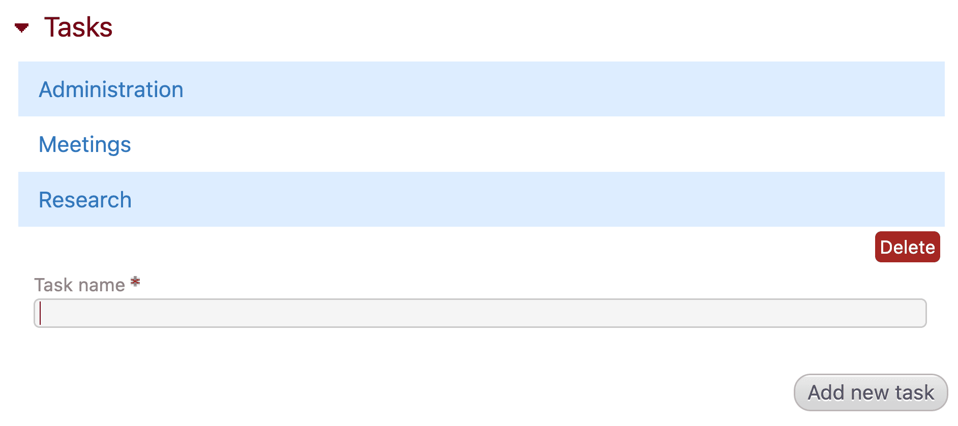Tasks module