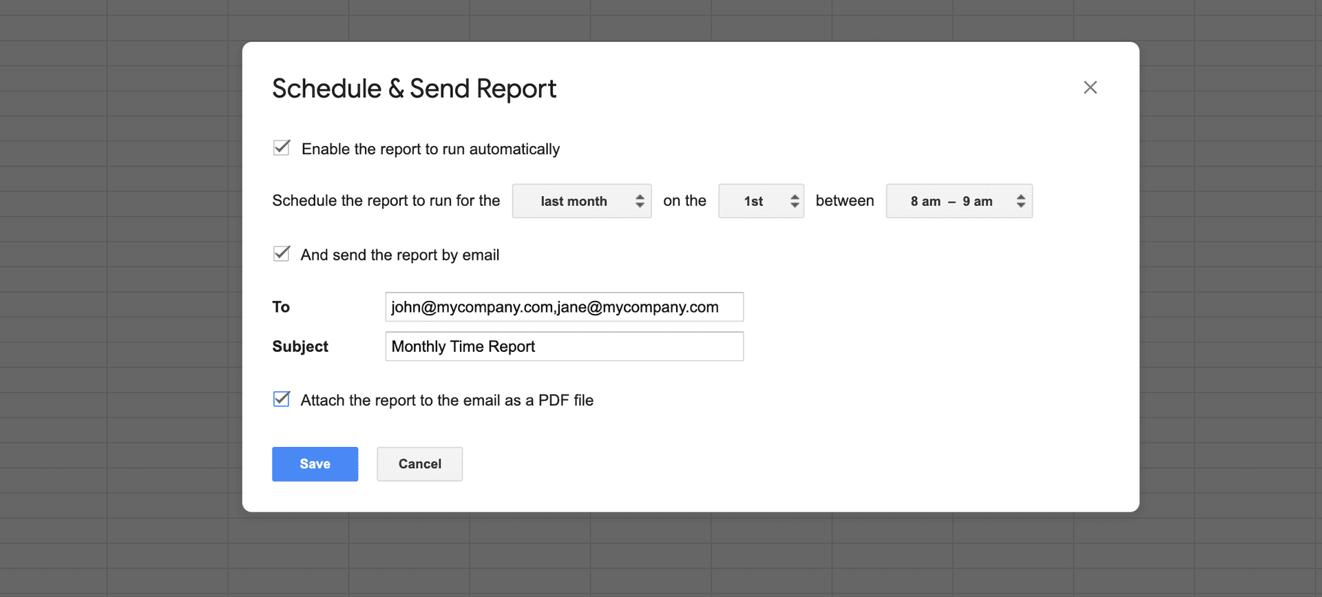 Schedule and send reports