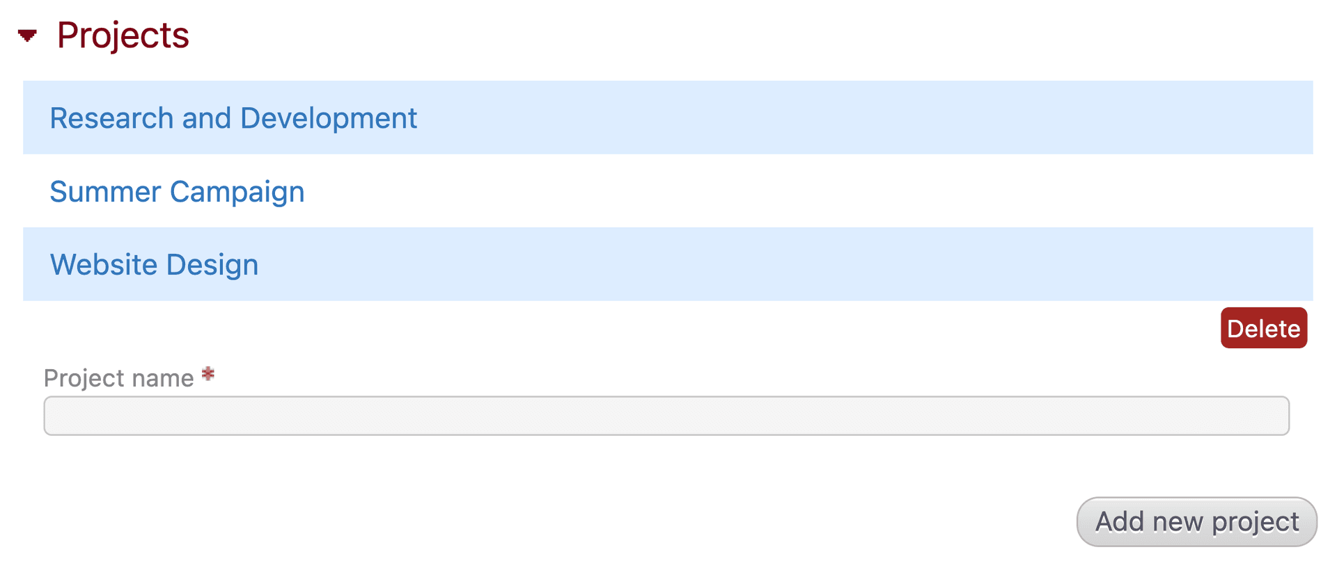Projects module